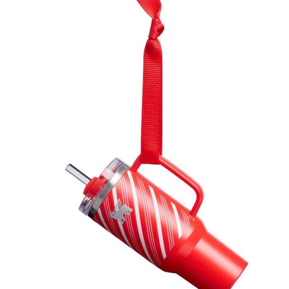 Mini Stanley Red and White Candy Cane Twist Tumbler Keychain/ Ornament